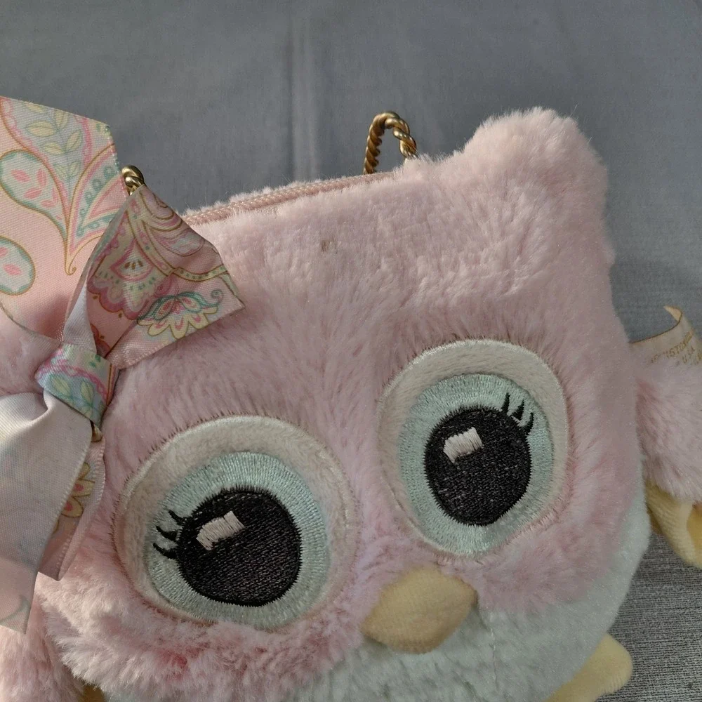 The Bearington Collection Hooter Carrysome Owl Purse Pink Handbag Plush Toy